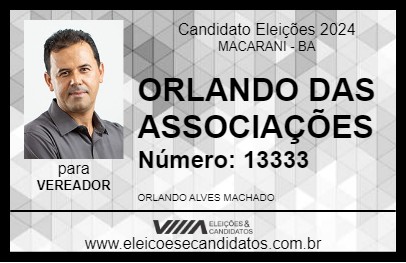 Candidato ORLANDO DAS ASSOCIAÇÕES 2024 - MACARANI - Eleições