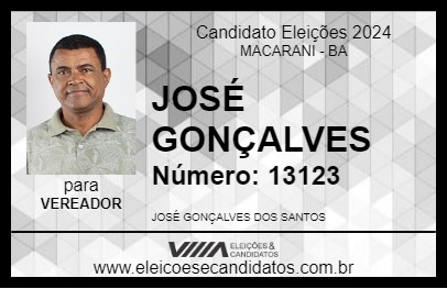 Candidato JOSÉ GONÇALVES 2024 - MACARANI - Eleições