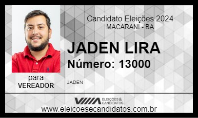 Candidato JADEN LIRA 2024 - MACARANI - Eleições