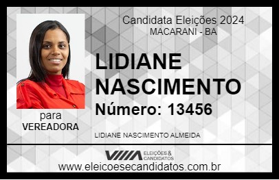 Candidato LIDIANE NASCIMENTO 2024 - MACARANI - Eleições