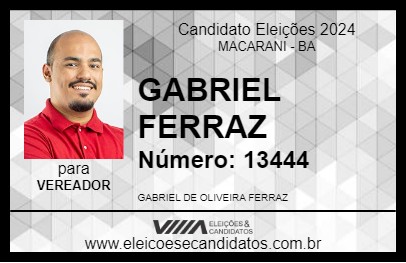 Candidato GABRIEL FERRAZ 2024 - MACARANI - Eleições