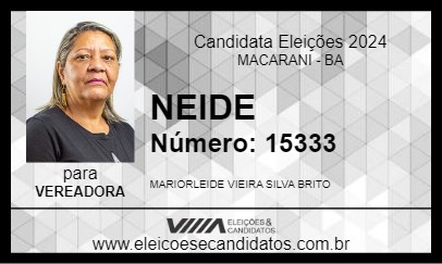 Candidato NEIDE 2024 - MACARANI - Eleições