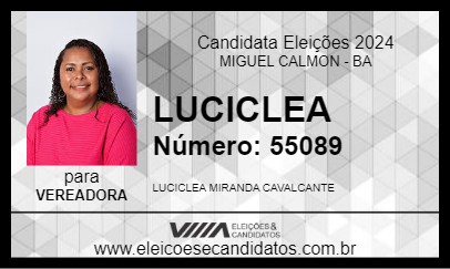 Candidato LUCICLEA 2024 - MIGUEL CALMON - Eleições