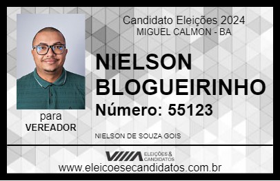 Candidato NIELSON BLOGUEIRINHO 2024 - MIGUEL CALMON - Eleições