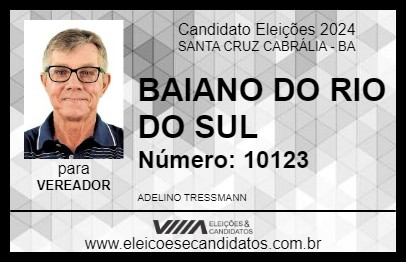 Candidato BAIANO DO RIO DO SUL 2024 - SANTA CRUZ CABRÁLIA - Eleições