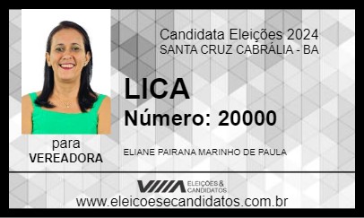 Candidato LICA 2024 - SANTA CRUZ CABRÁLIA - Eleições