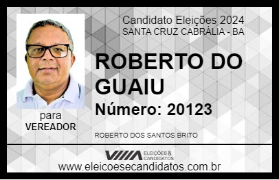 Candidato ROBERTO DO GUAIU 2024 - SANTA CRUZ CABRÁLIA - Eleições