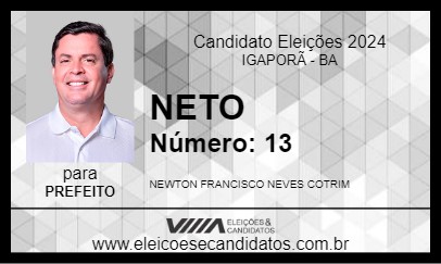 Candidato NETO 2024 - IGAPORÃ - Eleições