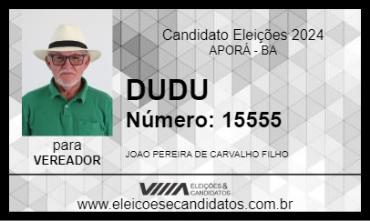 Candidato DUDU 2024 - APORÁ - Eleições