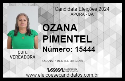 Candidato OZANA PIMENTEL 2024 - APORÁ - Eleições