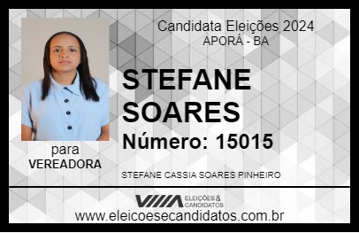 Candidato STEFANE SOARES 2024 - APORÁ - Eleições