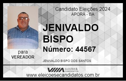 Candidato JENIVALDO BISPO 2024 - APORÁ - Eleições