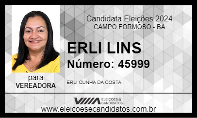 Candidato ERLI LINS 2024 - CAMPO FORMOSO - Eleições