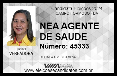 Candidato NEA AGENTE DE SAUDE 2024 - CAMPO FORMOSO - Eleições