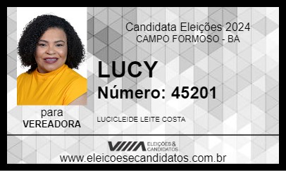 Candidato LUCY 2024 - CAMPO FORMOSO - Eleições