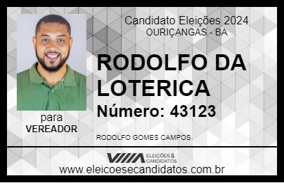 Candidato RODOLFO DA LOTERICA 2024 - OURIÇANGAS - Eleições