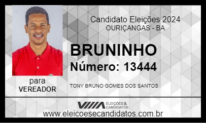 Candidato BRUNINHO 2024 - OURIÇANGAS - Eleições