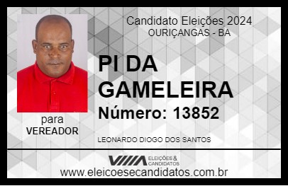 Candidato PI DA GAMELEIRA 2024 - OURIÇANGAS - Eleições