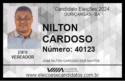 Candidato NILTON CARDOSO 2024 - OURIÇANGAS - Eleições