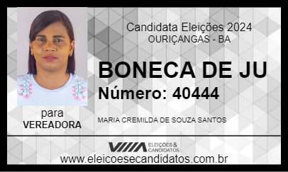 Candidato BONECA DE JU 2024 - OURIÇANGAS - Eleições