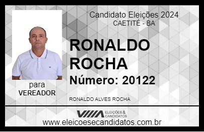 Candidato RONALDO ROCHA 2024 - CAETITÉ - Eleições