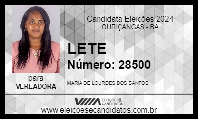 Candidato LETE 2024 - OURIÇANGAS - Eleições