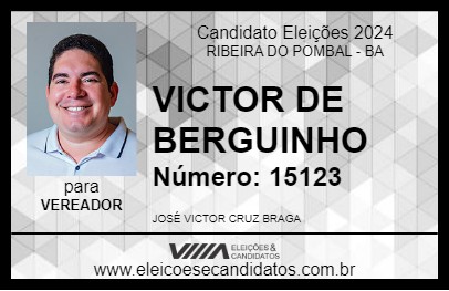 Candidato VICTOR DE BERGUINHO 2024 - RIBEIRA DO POMBAL - Eleições