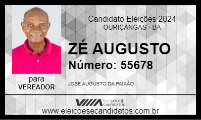 Candidato ZÉ AUGUSTO 2024 - OURIÇANGAS - Eleições