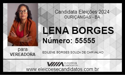 Candidato LENA BORGES 2024 - OURIÇANGAS - Eleições