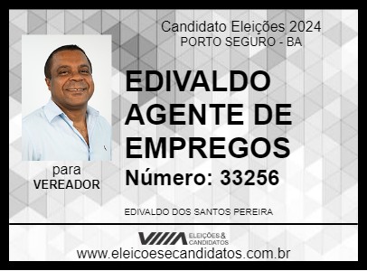 Candidato EDIVALDO AGENTE  DE EMPREGOS 2024 - PORTO SEGURO - Eleições