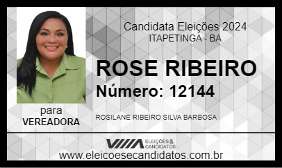 Candidato ROSE RIBEIRO 2024 - ITAPETINGA - Eleições