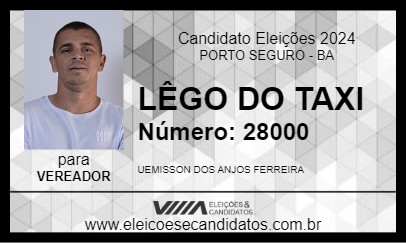 Candidato LÊGO DO TAXI 2024 - PORTO SEGURO - Eleições