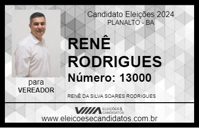 Candidato RENÊ RODRIGUES 2024 - PLANALTO - Eleições