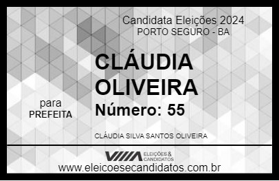 Candidato CLÁUDIA OLIVEIRA 2024 - PORTO SEGURO - Eleições