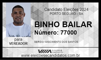 Candidato BINHO BAILAR 2024 - PORTO SEGURO - Eleições