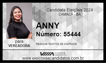 Candidato ANNY 2024 - CAMACÃ - Eleições