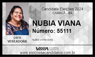 Candidato NUBIA VIANA 2024 - CAMACÃ - Eleições