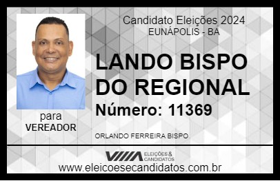 Candidato LANDO BISPO 2024 - EUNÁPOLIS - Eleições