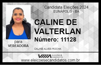 Candidato CALINE DE VALTERLAN 2024 - EUNÁPOLIS - Eleições