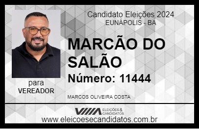 Candidato MARCÃO DO SALÃO 2024 - EUNÁPOLIS - Eleições