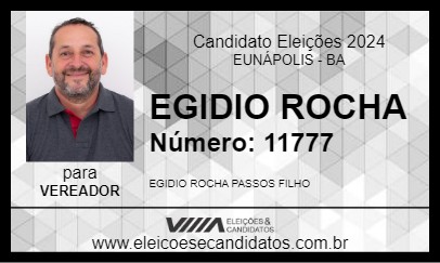 Candidato EGIDIO ROCHA 2024 - EUNÁPOLIS - Eleições