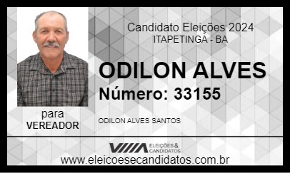 Candidato ODILON ALVES 2024 - ITAPETINGA - Eleições