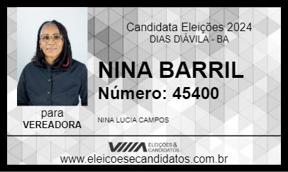 Candidato NINA BARRIL 2024 - DIAS D\ÁVILA - Eleições