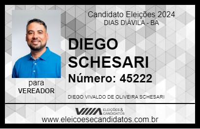 Candidato DIEGO SCHESARI 2024 - DIAS D\ÁVILA - Eleições