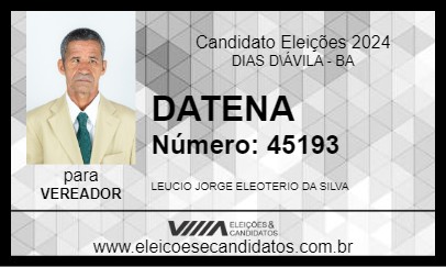 Candidato DATENA 2024 - DIAS D\ÁVILA - Eleições