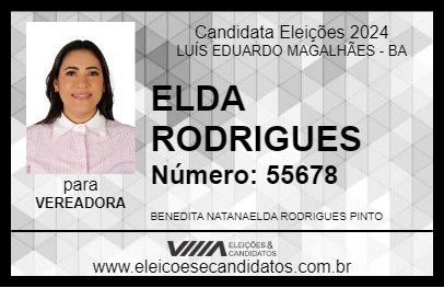 Candidato ELDA RODRIGUES 2024 - LUÍS EDUARDO MAGALHÃES - Eleições