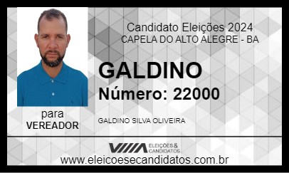 Candidato GALDINO 2024 - CAPELA DO ALTO ALEGRE - Eleições