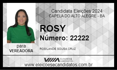 Candidato ROSY 2024 - CAPELA DO ALTO ALEGRE - Eleições