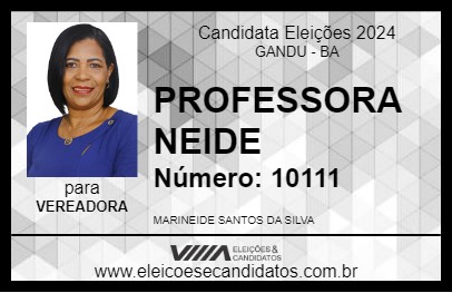 Candidato PROFESSORA NEIDE 2024 - GANDU - Eleições