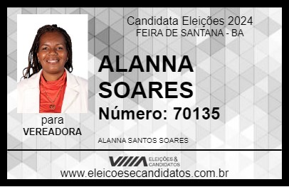 Candidato ALANNA SOARES 2024 - FEIRA DE SANTANA - Eleições